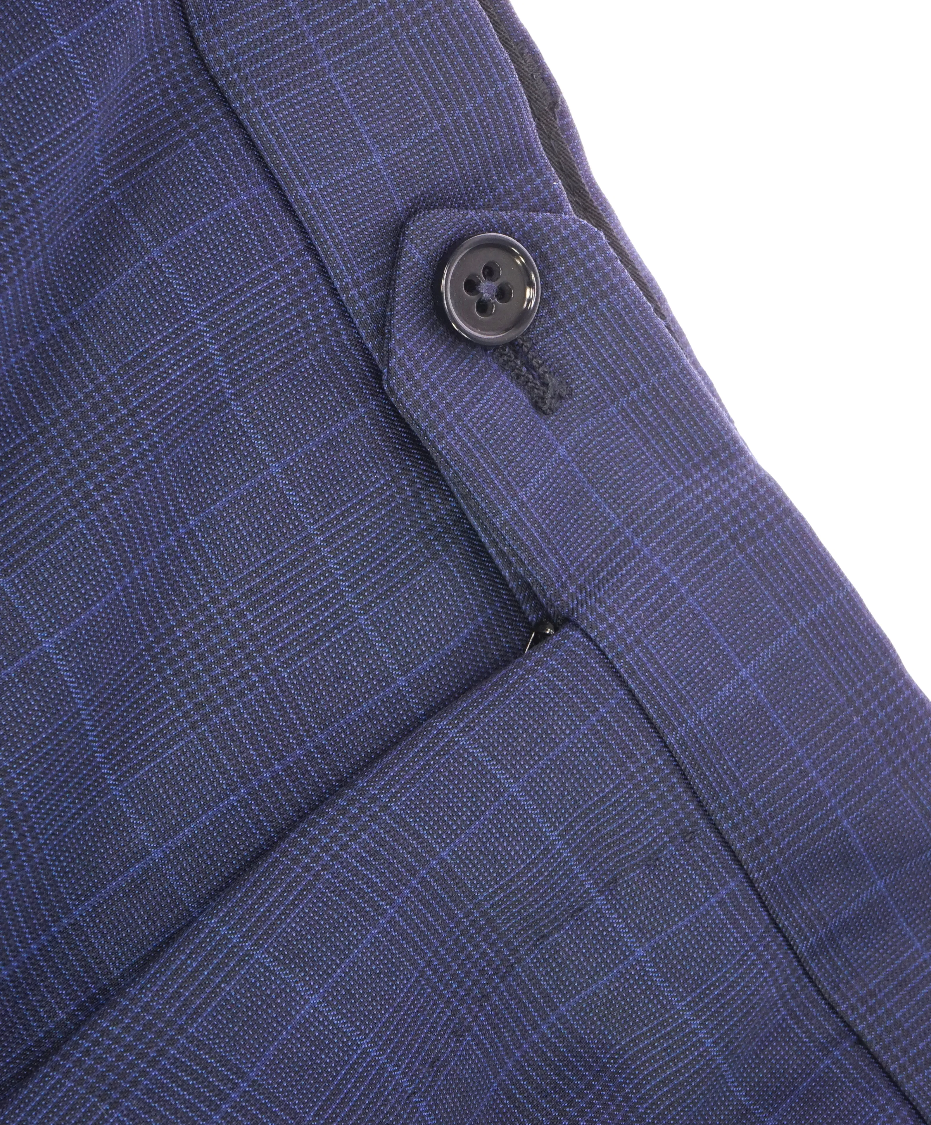 ARMANI COLLEZIONI - Blue Glen Plaid Check Flat Front Dress Pants - 34W