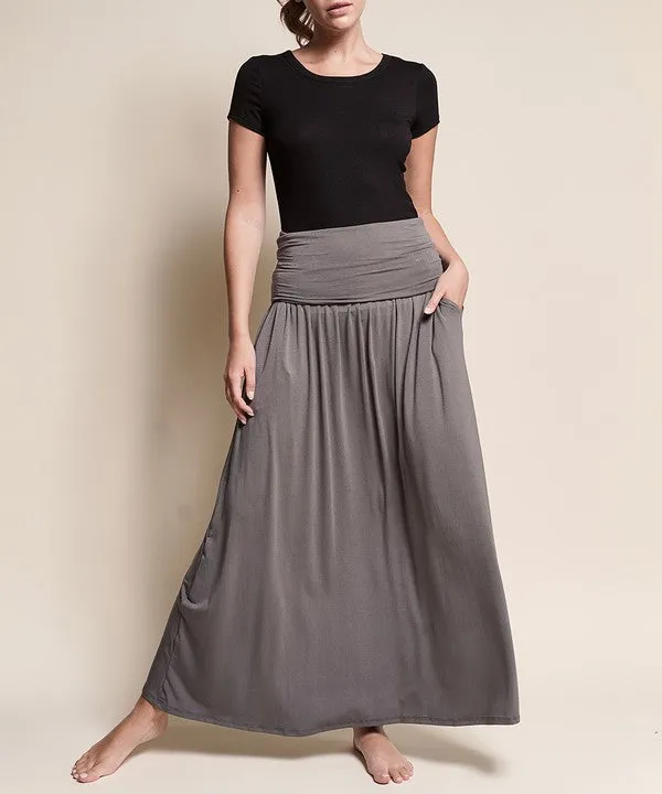 BAMBOO banded maxi skirt