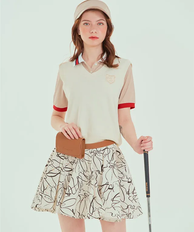 BENECIA 12 Drawing Flared Skirt - Ivory