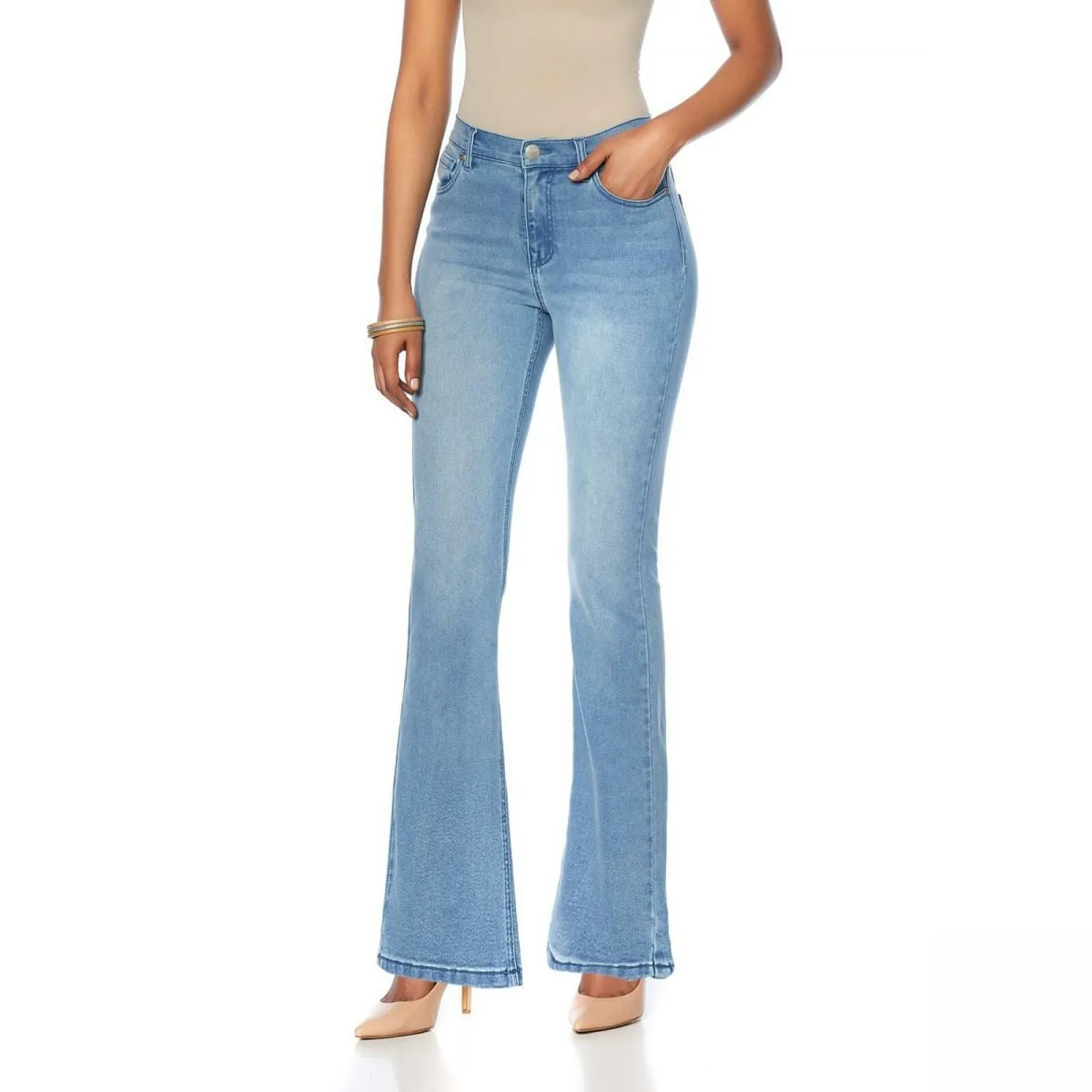 DG2 by Diane Gilman Women's Petite Virtual Stretch Boot Cut Jeans