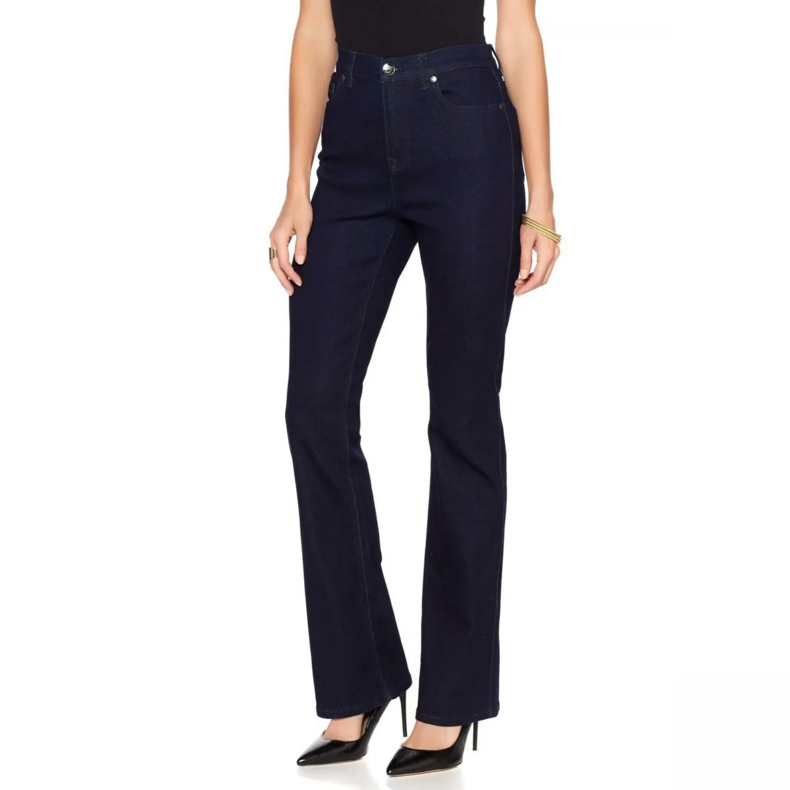 DG2 by Diane Gilman Women's Petite Virtual Stretch Boot Cut Jeans