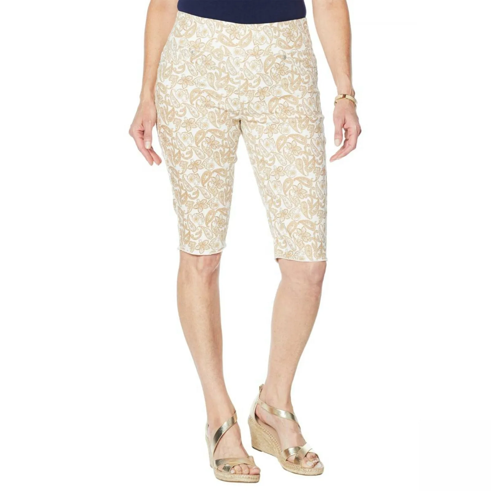 DG2 by Diane Gilman Women's Woven Classic Stretch Pull On Bermuda Shorts