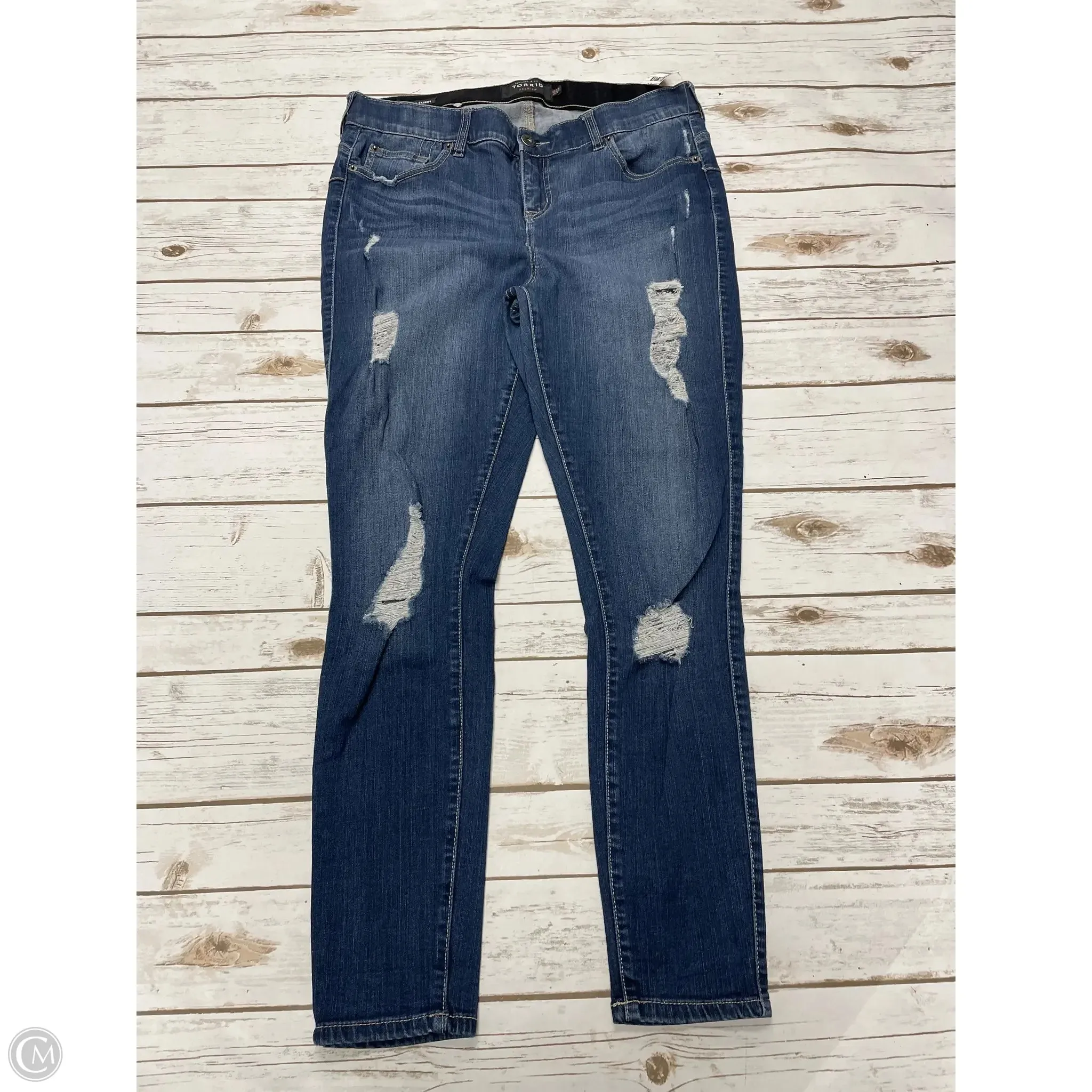 Jeans Skinny By Torrid In Blue Denim, Size: 14