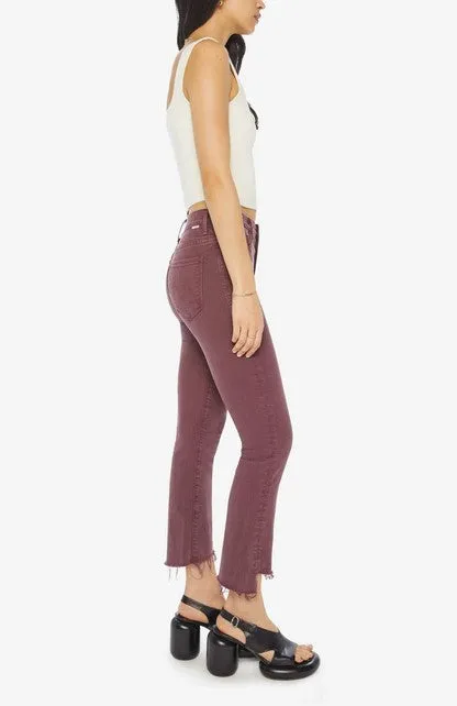 Mother The Insider Crop Step Fray Jeans - Mauve Wine