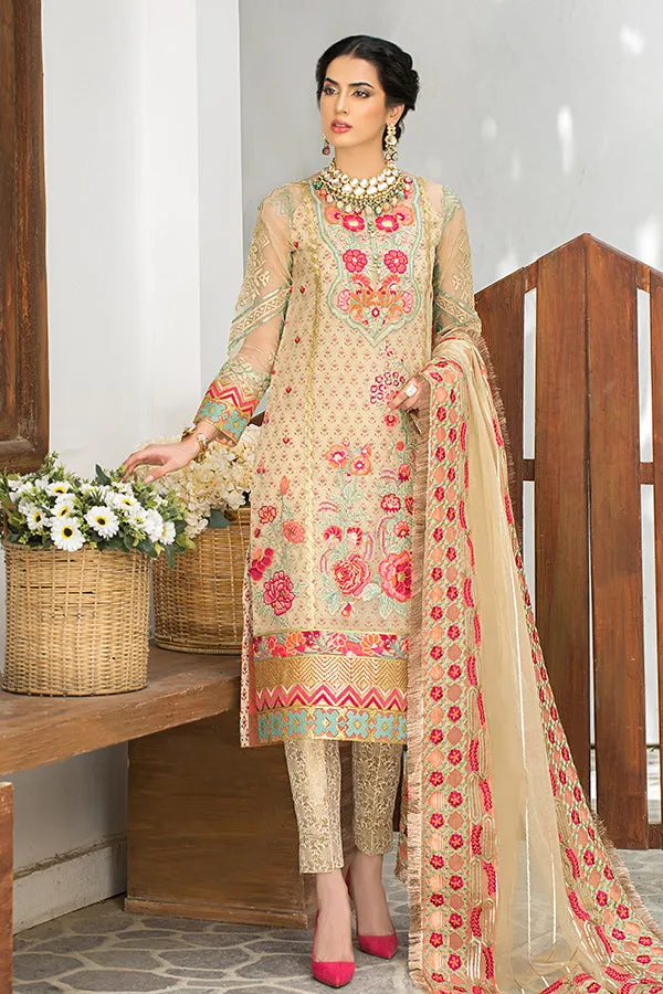 Pakistani Party Wear in Embroidered Organza Kameez Trousers and Dupatta Style Eid Dress
